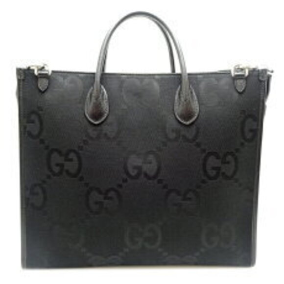Gucci Jumbo GG Tote Bag Leather Black - Picture 2 of 9